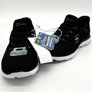 Skechers Sport Step Ins Womens Shoes Black Vegan Athletic Syrka Memory Foam NWT